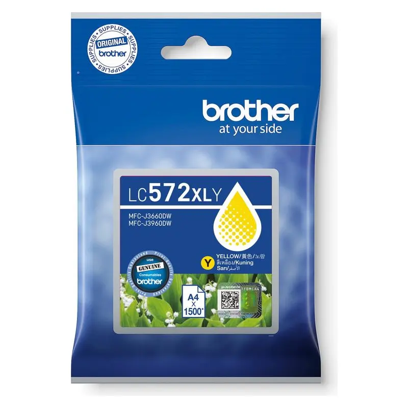 ตลับหมึกอิงค์เจ็ท Brother LC-572XLY สีเหลือง