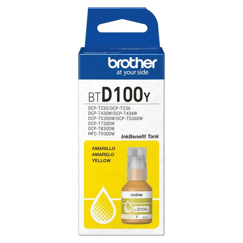 หมึกเติมแบบขวด Brother BT-D100Y สีเหลือง